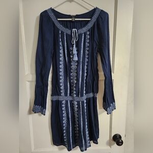 Embroidered Navy Blue Tunic